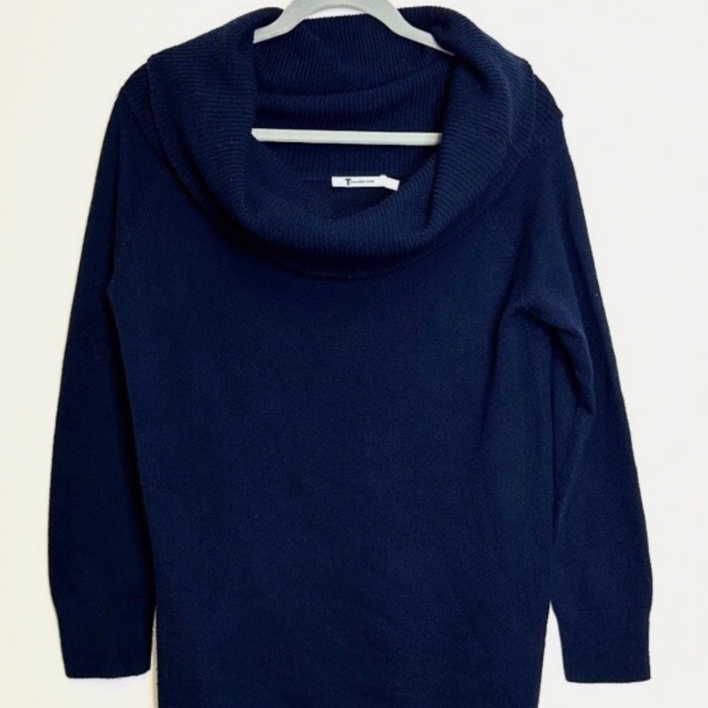 T by Alexander Wang Blue Wool / Cashmere Cowl Neck Oversized Sweater Sz L